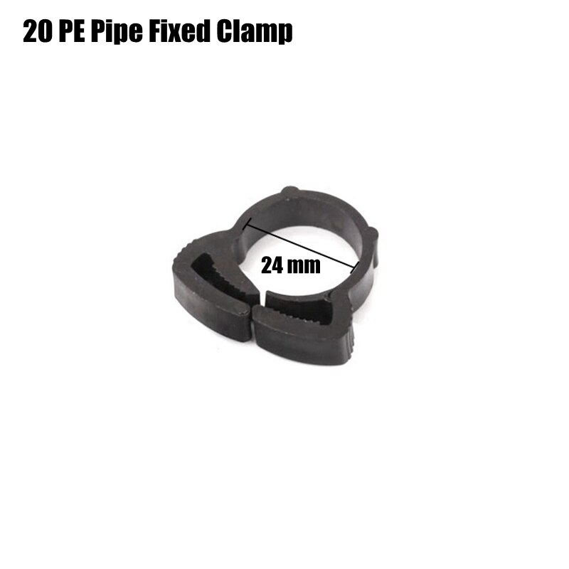 10pcs 20mm PE Pipe Connectors Agricultural Micro Irrigation Hose Connector Gardening Watering Kits Tube Tee Elbow Joints: 20PE Pipe Fix Clamp