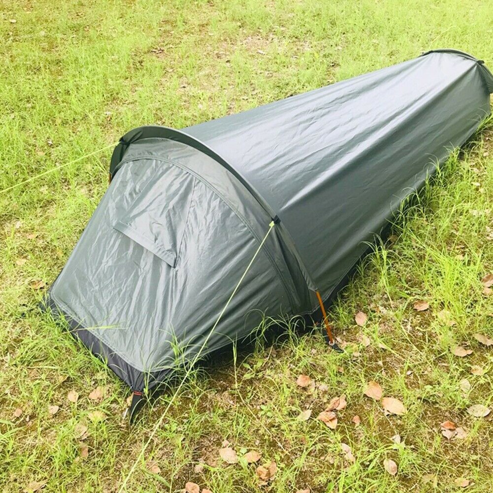 Campingtält termisk resa utomhus fiske vuxna vattentät ultralätt vandring bivvy säck en person bärbar sovsäck