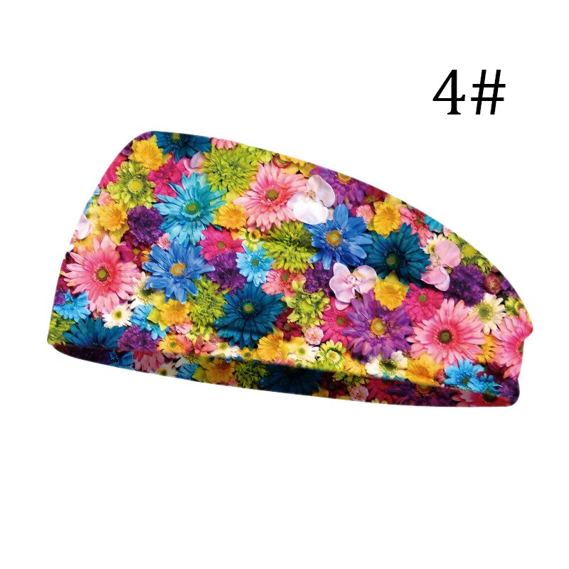 Breite Baumwolle strecken Frauen Stirnbänder Blumen- Drucke Elastische Haar Bands Für Frauen Headwrap Turban Headwear Mädchen Hairbands: 4