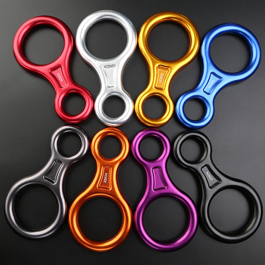 Descender Rappelling Belay Device Carabiner Aluminum Alloy Safe Practical 8-shape Aluminum Alloy Figure Descender