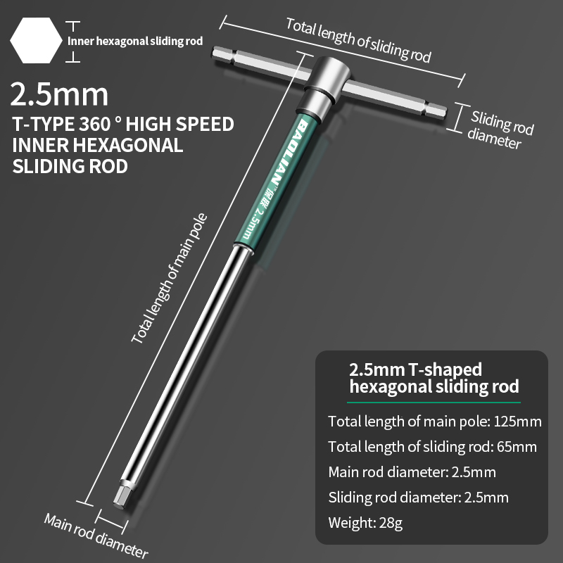 2/2.5/3/4/5/6/8/10mm Śrubokręt Torx Klucz dynamometryczny typu T Narzędzie ręczne robić naprawy rowerów Rozszerzony klucz nasadowy T: czarny