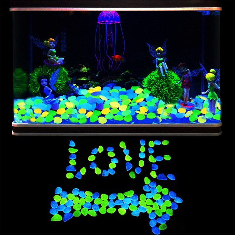 10 Pcs Amazing Garden Decor Luminous Stones Glow In the Dark Pebbles Light Emitting Aquarium Fish Tank Decoration Pebble Rocks