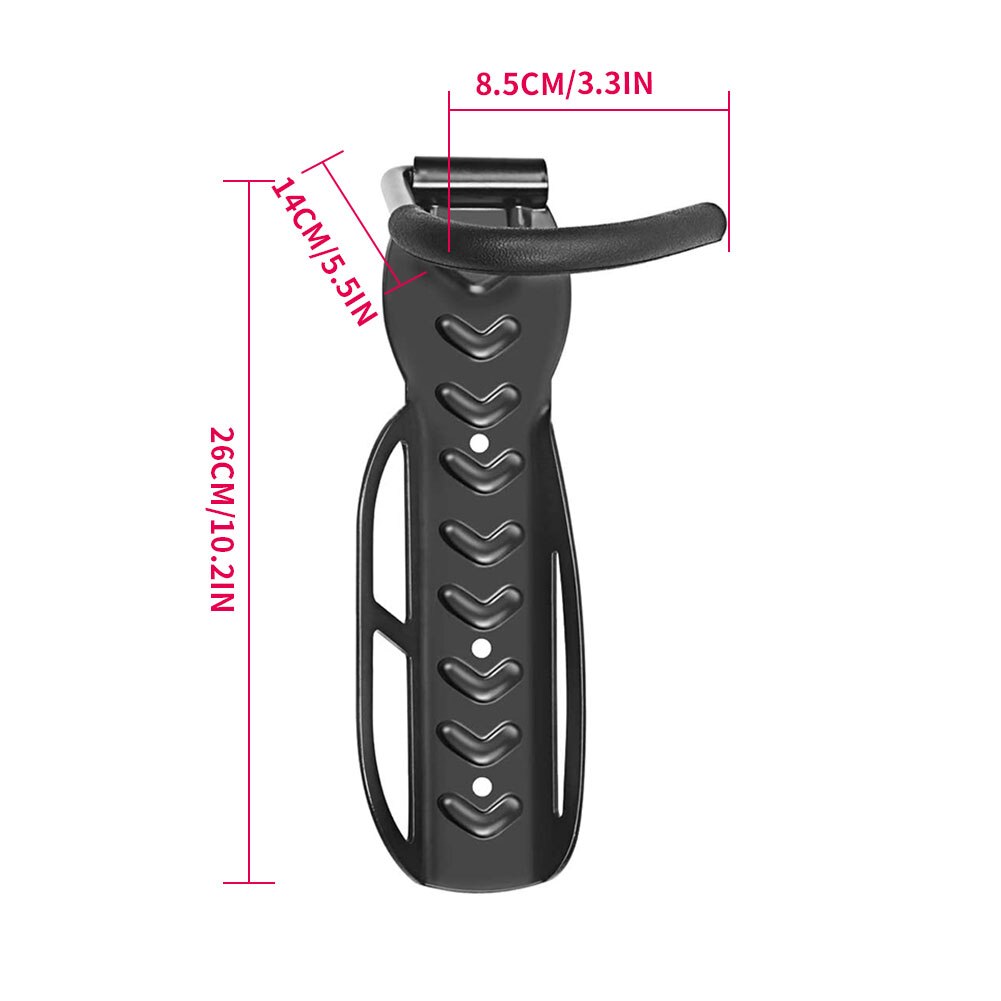 2PCS Bike Wall Mounts Vertical Bike Hangers Bicycle Wall Hook Mountable Cycle Storage Hook Bike Rack Stand for Garage Black