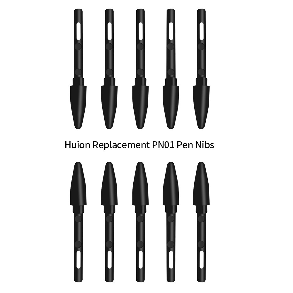 Huion PN01 10pcs Replacement Pen Nibs Graphics Tablet Pen Nibs Wear-resistant Pen Nib for Huion PEN68/PEN80