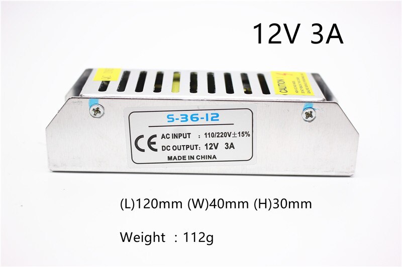 3/5/10//15/30A LED Voeding DC12V 36 W 60 W 120 W 150 W 180 W 200 W 240 W 360 W LED Driver Power Adapter LED Verlichting Transformers: 3A 36W