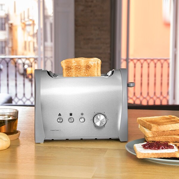 Cecotec-tostadora de acero 2S 3035, 800W