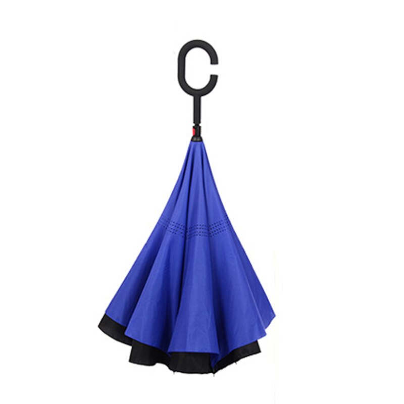 Paraguas reversible de doble capa con vástago largo y resistente al viento para hombre y mujer, sombrillas invertidas para coche de Golf, Estilo libre: 4