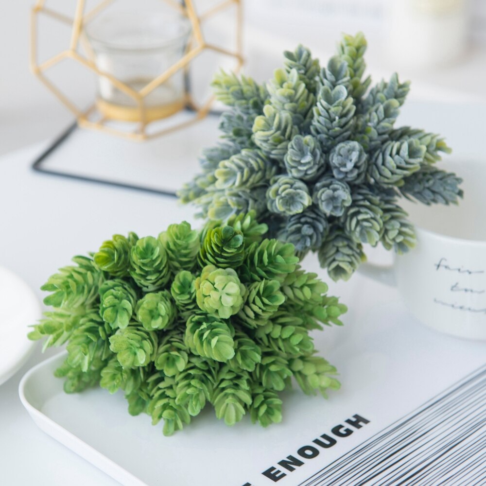 6 Stuks/Bundel Ananas Gras Plastic Kunstbloemen Diy Bonbondoos Vazen Voor Home Decor Tafel Bruiloft Bridal boeket