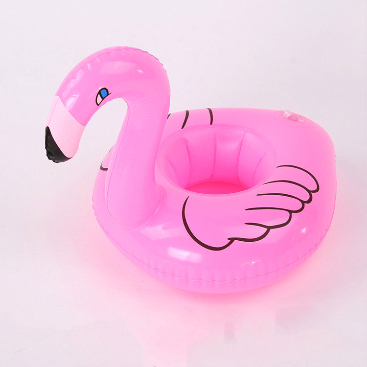 Nette Aufblasbare Flamingo Trinken Können praktisch Halfter Schwimm Schwimmen Stand Schwimmbad bat Strand Veranstaltung Party freundlicher Spielzeug Schlecht Spielzeug: Hellgrau