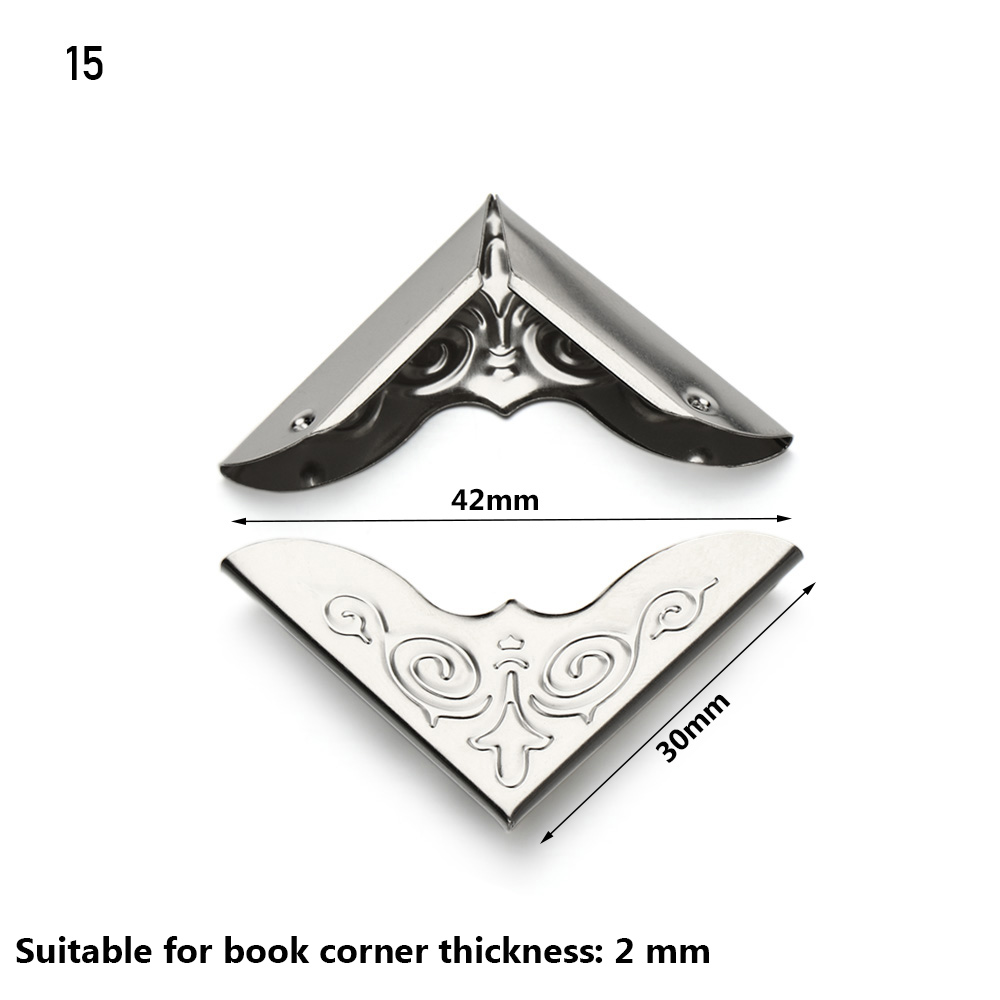 Esquinas de hierro de Metal Retro, Protector de esquina de libro, álbumes de fotos, cubierta de decoración de menú, manualidades DIY, accesorios de álbum de recortes, 4 piezas: Rosa