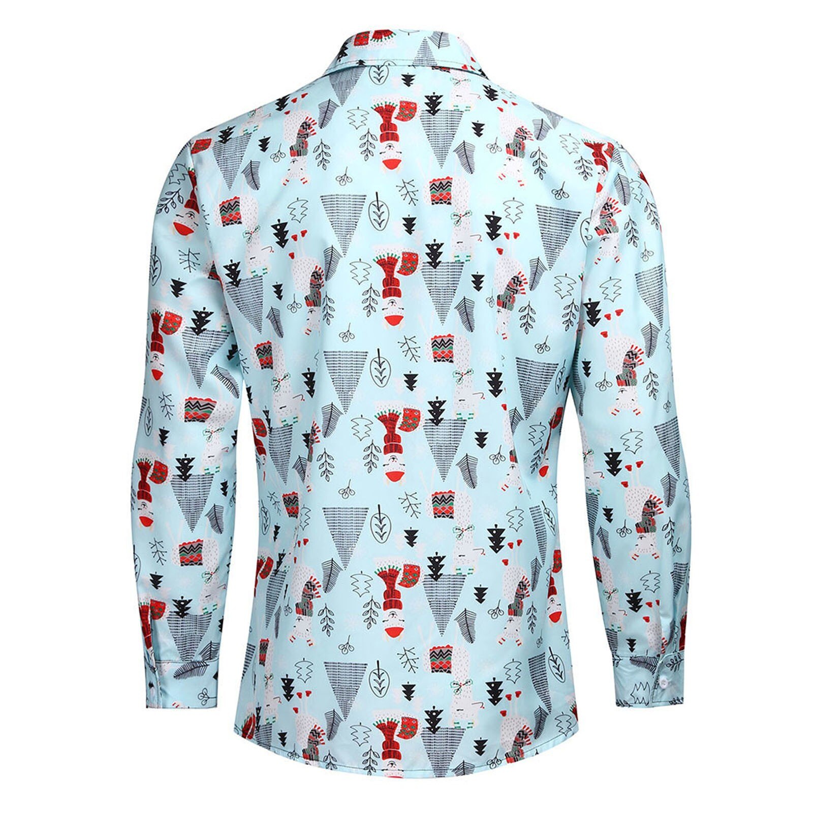 40 # Kerst Harajuku Shirt Heren Lange Mouwen Shirts Man Hip Hop Shirt Streetwear Harajuku Party Dress Shirt Blouse Tops chemise