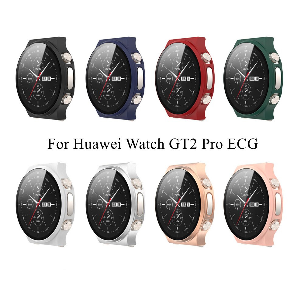 Matte Protective Case For Huawei Watch GT2 Pro ECG Tempered Glass Screen Protector Watch Film For Huawei GT2 Pro ECG Watch Cover