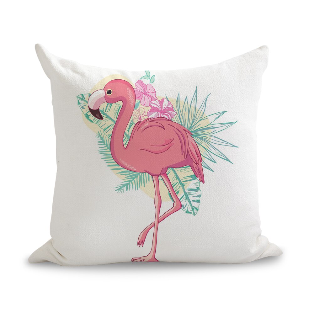 Endeløs sommer pink flamingo puder hør sofa sæde pude pude boligindretning: Burgunder / Indvendig medfølger