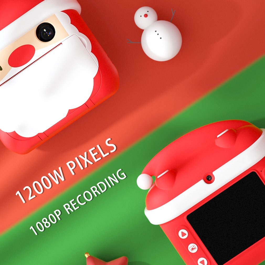 Kerst gelimiteerde kinder mini camera, schattige cartoon kerst kinder digitale camera voor kerstmis