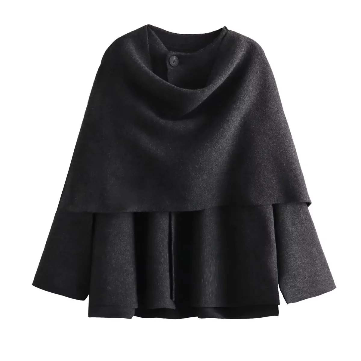 NLZG 2023 Inverno Femminile Sciarpa Cappotto A Maniche Lunghe Lavorato A Maglia Asimmetrica Giubbotti Per Le Donne Streetwear Causale Cappotti da Donna: L / Grigio