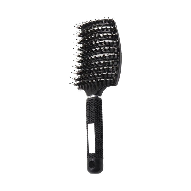 Professionele Arc Geventileerde Styling Varkenshaar Borstel Voor Vrouwen En Mannen Ontwarren Paddle Brush Voor Nat En Droog Krullend haar: Mane Black