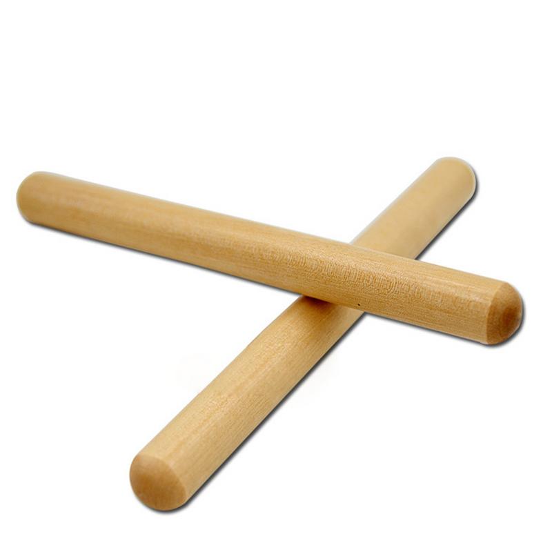 2 Pairs Classical Solid Hardwood Claves Percussion Instrument 8 Inch Rhythm Sticks Percussion