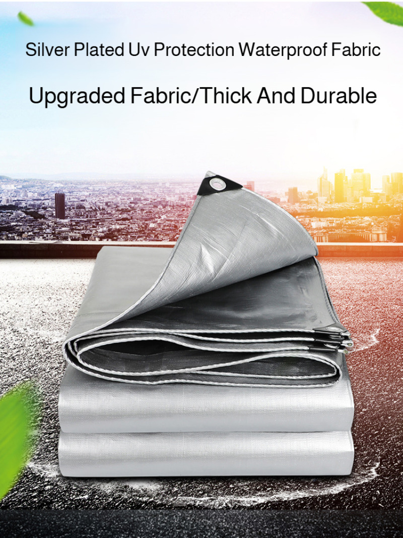 Kuorma-auton ulkokäyttöön tarkoitettu aurinkosuojakangas, vedenpitävä kaksinkertainen hopeinen aurinkosuojakangas, paksunnettu pressu, sateenkestävä kangas, paksunnettu aurinkosuoja