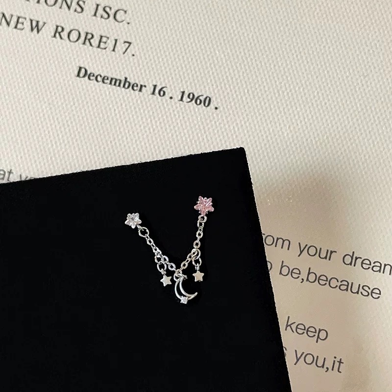 1 Uds. Orejas y tachuelas perforadas Y2K estilo gótico cadena de circón 316L acero inoxidable hueso del oído uñas mujeres joyería Punk: Bronce antiguo plateado