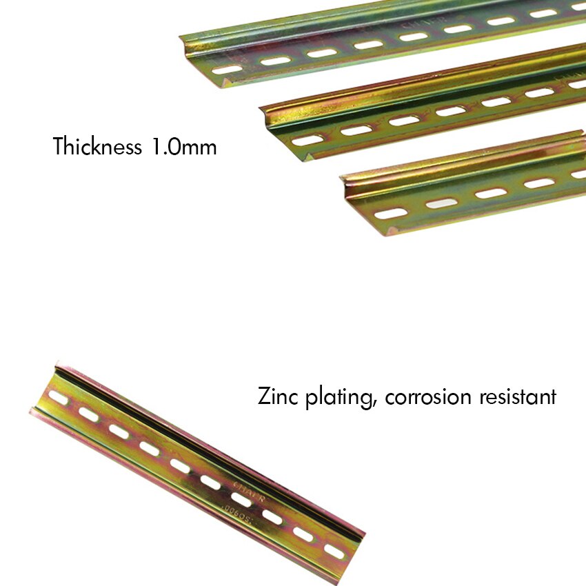 Universal Type 35mm C45 Steel Slotted DIN Rail DZ47 Open Circuit Breaker AC Contactor Terminal Blocks for Ammeter 10cm/20cm/30cm