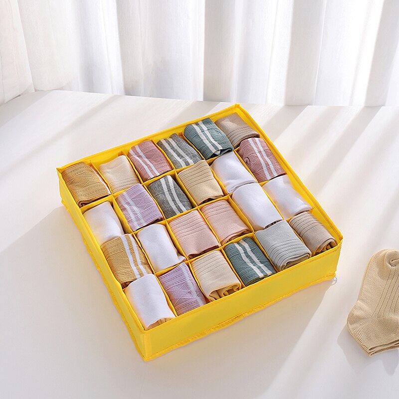Wandschrank Organizer Lagerung Kasten Faltbare Unterwäsche Veranstalter Lagerung Teiler Schublade Organizer Socken 24 Gitter Kasten für Kleidung