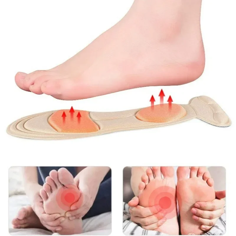 2/4 st mjuka 7d memory foam-inlägg för kvinnor, högklackade skor, stöd för hålfoten, inlägg med hälstöd, halkfri platta