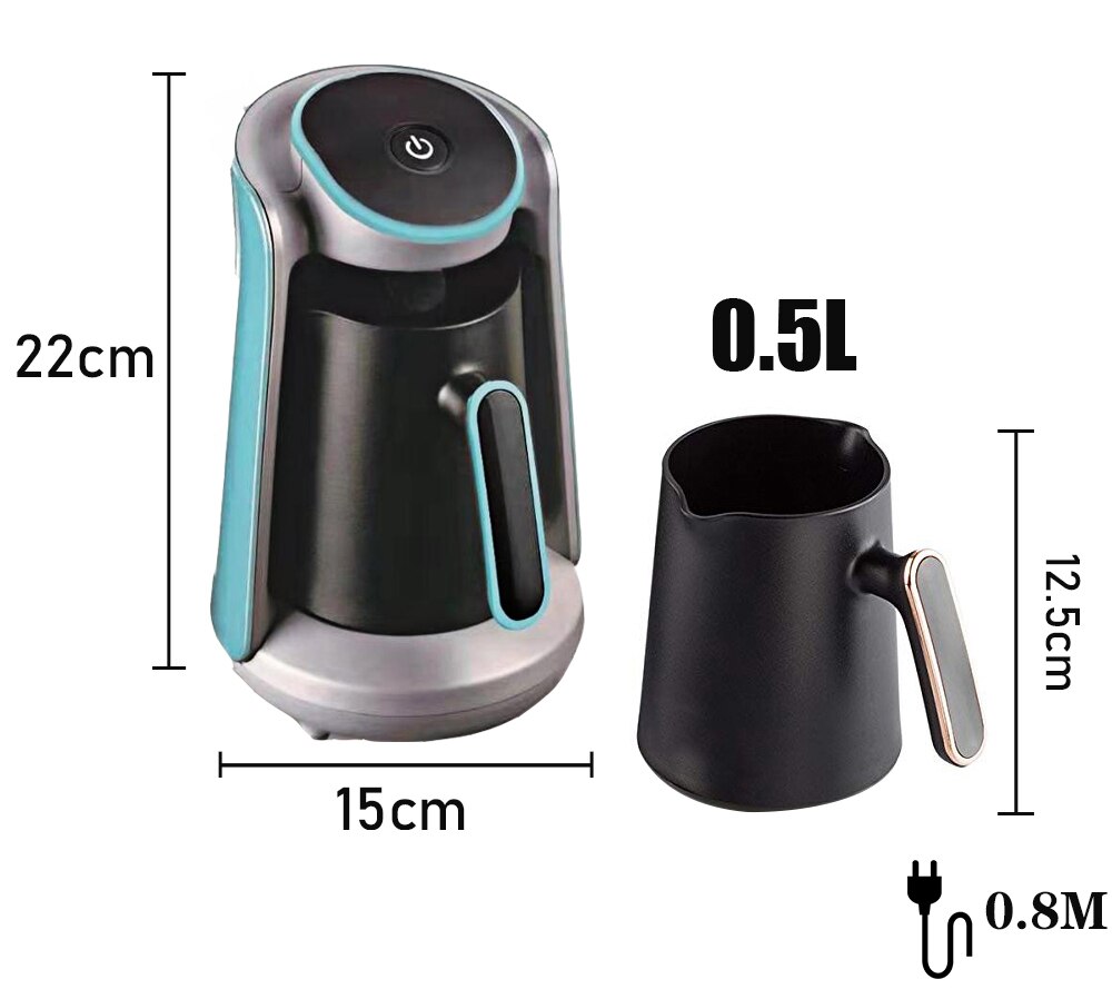 600W Automatische Turkse Koffie Maker Machine Cordless Elektrische Pot Food Grade Moka Waterkoker 220V Draagbare Reizen