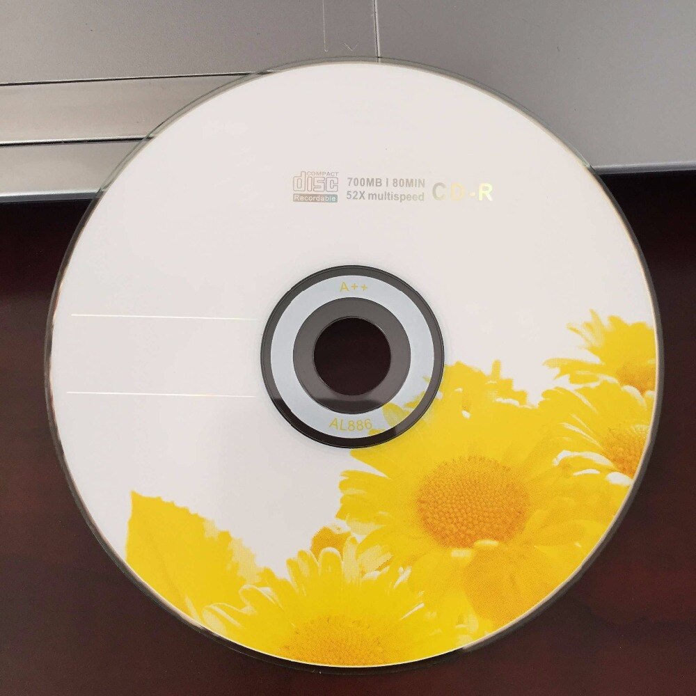 50 Discs Grade A 700 MB 52x Blank Sunflower Printed CD-R Disc