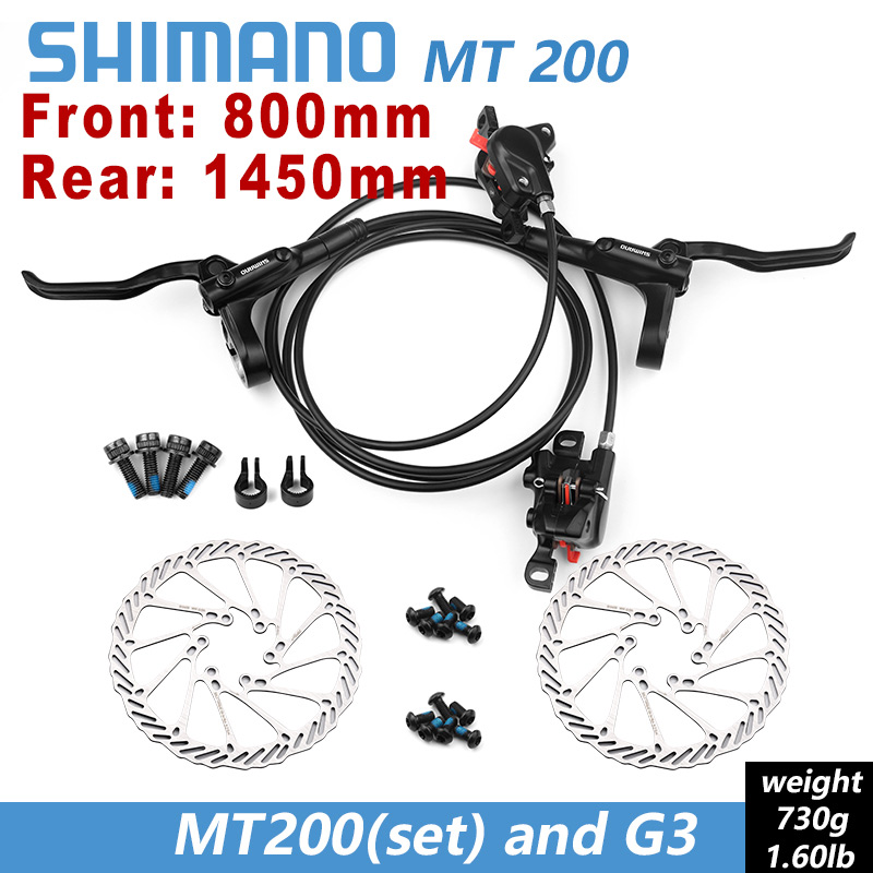 Shimano MT200 Hydraulische Fahrrad Bremsen BR-BL-MT200 Bremse MTB Fahrrad Rabatt Bremse klemme Berg bremsbeläge M315 neue modell: links F recht R G3