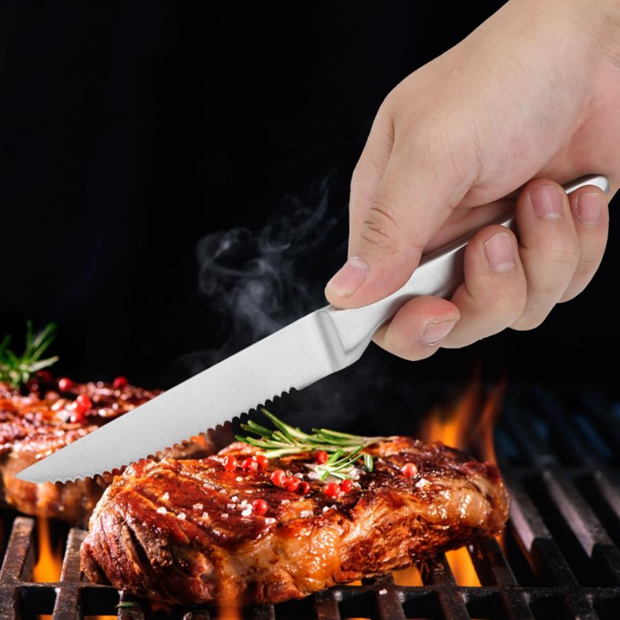 Steak Mes Huishoudelijke Roestvrijstalen Steak Mes Gekarteld Diner Messen Tafel Messen Keukengerei Bestek Tafel Messen
