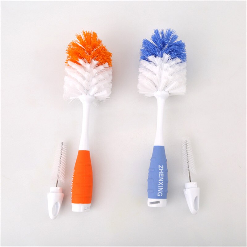 2 In1 Baby Bottle Brushes Nipple Brushes Spout Tube Teat Sponge Baby Feeding Bottle Cleaning Brush Multifunction Brush