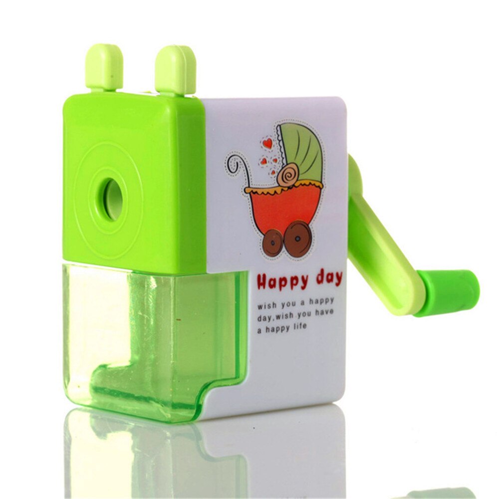 1PC Karikatur Katze Elefant Bleistift Spitzer Nettes Briefpapier freundlicher Kawaii Hand Kurbel Manuelle Stift Cutter Schule Büro Liefert: Grün