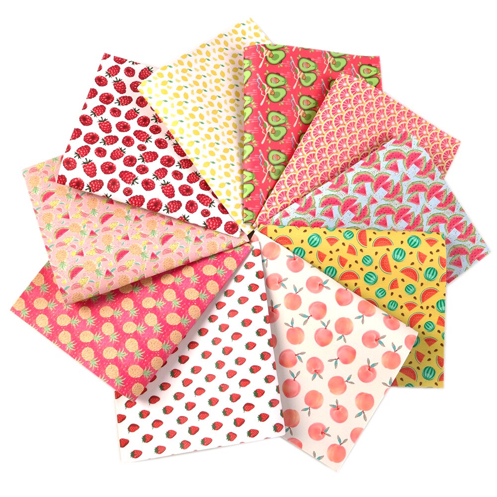 David accessories 10pcs/set 20*33cm Fish Scales Pineapple Watermelon Faux Synthetic Leather,DIY HairBow Bags Material,1Yc6308: 1082112001