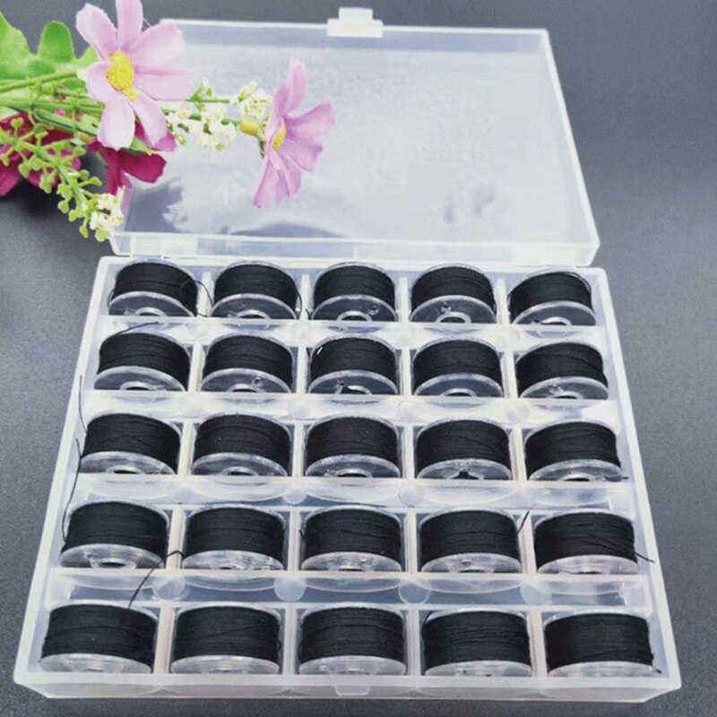 5Pcs Pre-wound Bobbins Thread Spools Sewing Machine Bobbins Embroidery Prewound Thread kit Sewing Accessories: BK