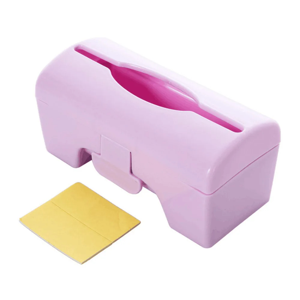 Caja de almacenamiento de bolsas de basura, dispensador de bolsas de basura para cocina, baño, soporte para bolsas de comestibles montado en la pared, contenedor de bolsas de plástico para cocina: Rojo