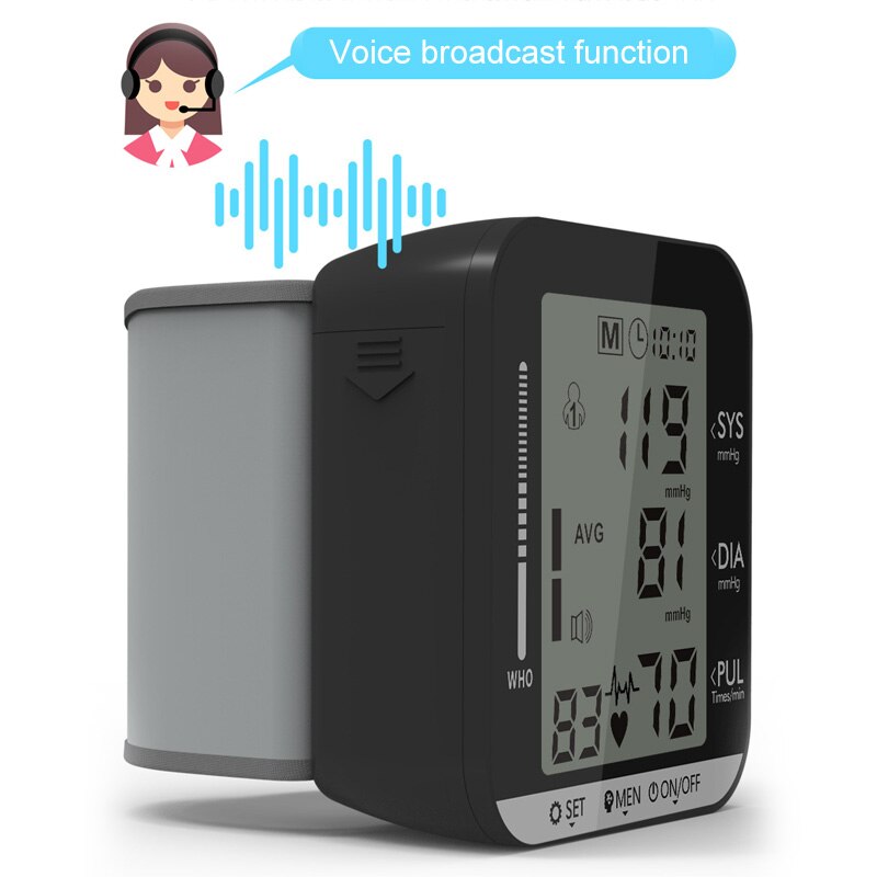 Pols Digitale Bloeddrukmeter Intelligente Bloeddrukmeter Bp Meter Met Voice Functie Tonometer Gezondheidszorg Monitor