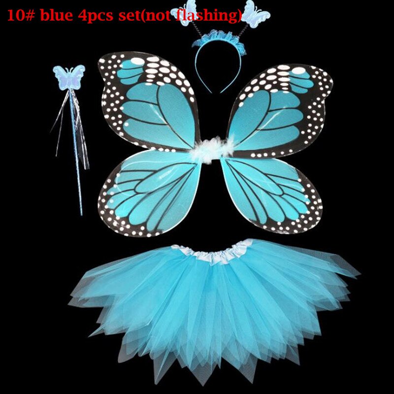 Lumière LED Up papillon aile bandeau fée baguettes jupe enfants princesse Performance Cosplay ensemble lueur fête noël Halloween