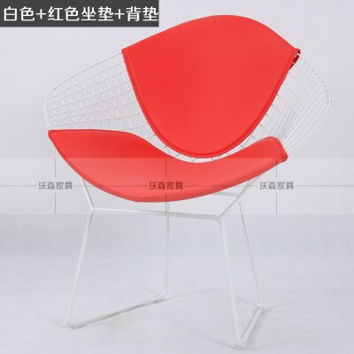 Pu puder pude til diamon trådstol, tråd stol pude stol pude pu materiale, kun puden ingen stol: Rød pude sæderyg