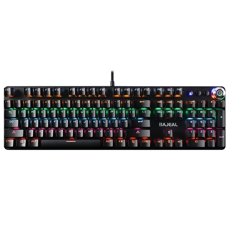 104 Keys USB Wired Gaming Keyboard Mechanical Keyboard Ultra-slim Wired Illuminated Gaming Keyboard For Windows: Default Title