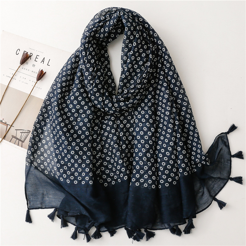 Bufanda de viscosa con borlas florales para mujer, chales y chales, Hijab, banda para el cabello femenina, pañuelo musulmán de lujo, pañuelos Echarpe de 180x90Cm: Marfíl