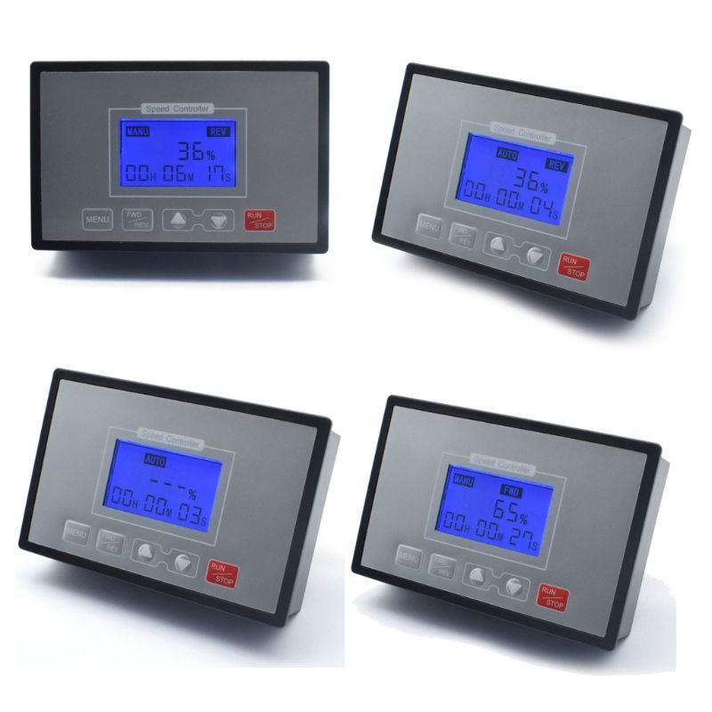 LCD Smart Digital Display 0~100% Adjustable 60A PWM DC 10-55V Motor Speed Controller Timing Reversible