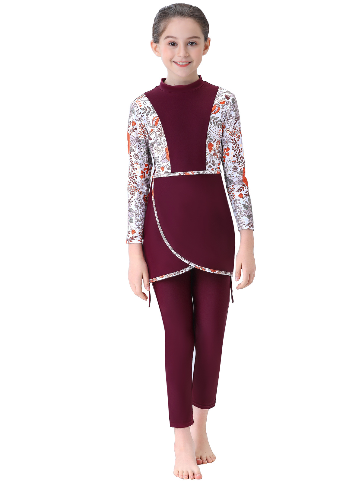 2023 mädchen Muslimischen Swimwears Islamischen Kinder 3 stücke Badeanzüge kinder Modest Strand Tragen Schwimmen Schwimmen Caps Burkini Für Mädchen