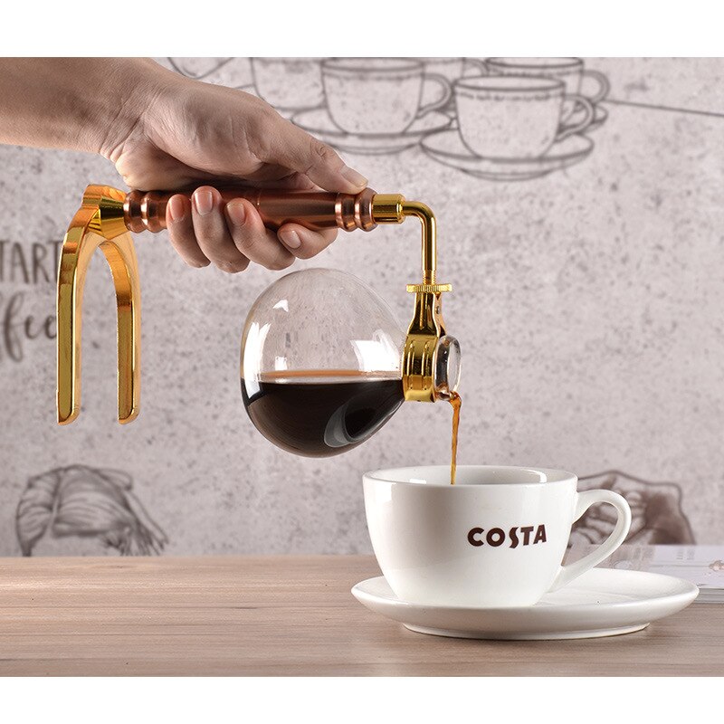 Novo Estilo de Casa Sifão cafeteira Sifão Chá tipo de filtro da máquina de café de vidro pote de vácuo cafeteira 3cup