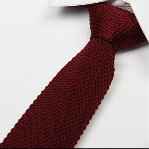 5.5 cm vin rouge cravate tricot tricoté cravate étroite mince skinny hommes haute couture