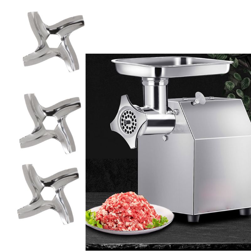 3PCS Stainless Steel Metal Meat Grinder Repair Parts 4 Blade Hexagon Mincer Knife Kit Ac