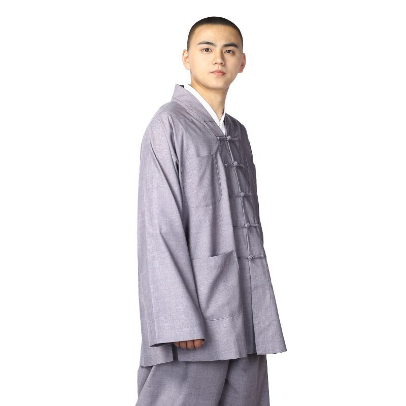 Buddhist monk robes clothing costume male shaolin monk meditation clothes mala shaolin monk robes clothing TA525: 3 / M