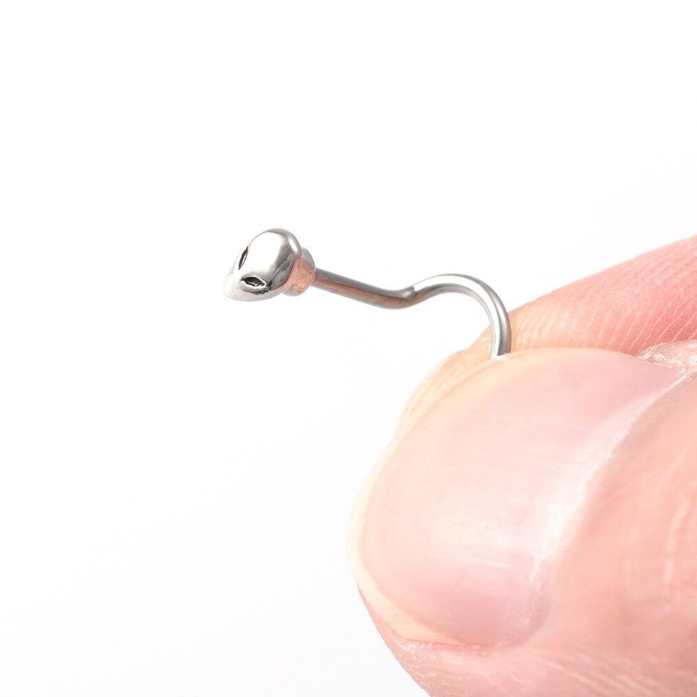 1pc Alien Nose Screw Rings Steel Nose Piercings Nez Studs Twist Curved Bar Nose Bone Stud Ring Nariz Body Piercing Jewelry 20G