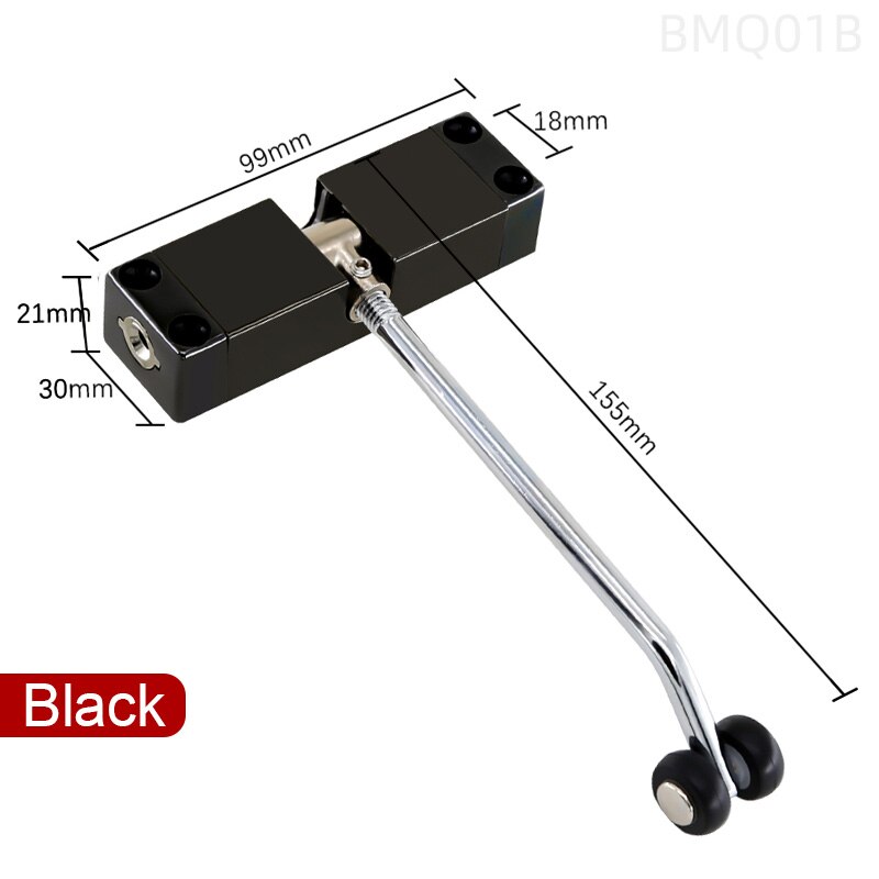 Ferme-porte Invisible à Force réglable, ferme-porte automatique pour la salle de la maison, tampon de fermeture Invisible, noir, blanc, or,: Style 1 Black