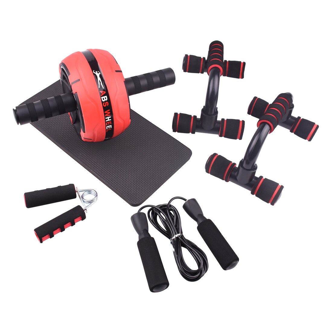 Portable Abdominal Wheel Ab Roller Combination Set Men Women Home Gym Thin Waist Exercise Abdominal Muscle Fitness Equipment: Auburn