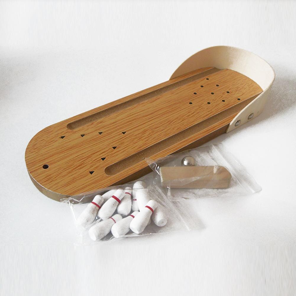 Mini juego de mesa de entretenimiento interactivo de madera con bolos para padres e hijos, juguetes de deporte de boliche para niños